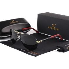 Óculos de Sol Aviador Polarizado KingSeven UV400 Luxo, Vermelho, Doura