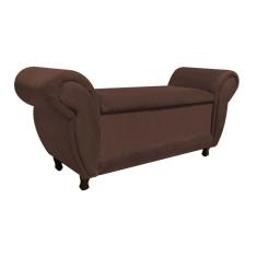 Recamier com Baú Itália Suede Marrom