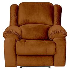 Poltrona do Papai Reclinável Elétrica com Massagem e USB Magnum Veludo Telha - Gran Belo