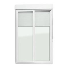 Porta de PVC Integrada de Correr 230x150cm Com 2 vidros lisos temperados Com Cremona ITEC Brimak Branco