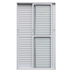 Porta de Alumínio Correr 210x120cm 3 Folhas Atlântica Branco