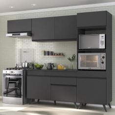 Armário De Cozinha Compacta 4 Peças Mp3690.895 Veneza Preto
