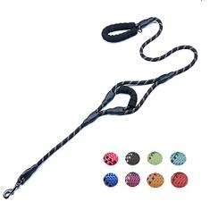 Love Dream Coleira para cães de 1,8 m de comprimento com 2 alças acolchoadas confortáveis, fios reflexivos, alças duplas para controle de segurança, coleira de treinamento de cães para cães pequenos,