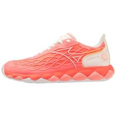 Mizuno Tênis feminino Wave Enforce Tour Ac, Coral doce - branco neve, 35