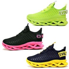 Kit 3 Tênis Trança Verde, Pink e Amarelo 41