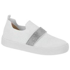 Tênis Feminino Slip On Branco Strass Multicolor Beira Rio 4280.133