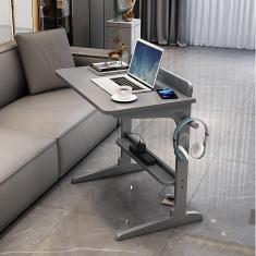 Mesa vertical branca pequena de madeira maciça para casa moderna de meados do século, mesa ergonômica para escritório doméstico, sofá de espaço pequeno, sala de estar para trabalho/mesa de c