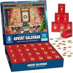 Quebra-cabeça do calendário do advento Engfa 2024 e Natal 1008 peças
