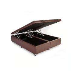 Cama Box Baú Queen Size Baú 158x198 Em material sintético Blindada Ref