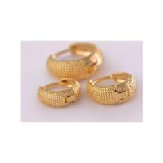 Brinco Trio Argolinhas Grossas Folheado em Ouro 18k - Floratta Joias