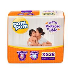 Fralda Pom Pom Derma Protek Tamanho XG com 38 Fraldas Descartáveis, 38