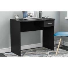 Mesa De Computador Solteiro Arapei Com 1 Gaveta Preto Politorno