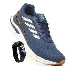 Tênis Masculino De Academia Esportivo Para Caminhada+Relógio - Nog, Ma