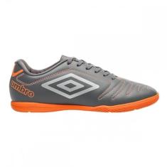 Chuteira Umbro Class Futsal Cinza e Laranja 40