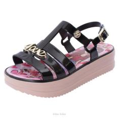 Sandália Infantil Feminina Plataforma Love Miss Miss, 31/32, Preto