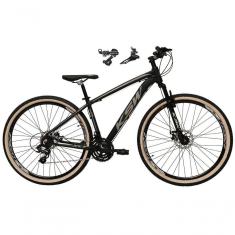 Bicicleta Aro 29 Ksw Xlt Alumínio 24v Câmbios Shimano Garfo Suspensão Pneu Faixa Bege Preto-prata 19