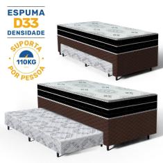 Cama Box com Colchao de Espuma D45 Pillow In Anjos OrtoConfort + Auxiliar de Espuma Unique Solteiro 88cm