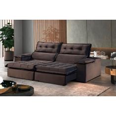 Sofá Retrátil E Reclinável Eros 2,90m 05 Lugares Txr Marrom