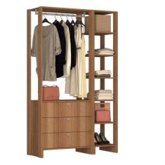 Guarda Roupa Closet 2 Peças Com Cabideiro 3 Gavetas E 7 Nichos Yes Nova Mobile Montana