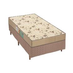 Cama Box Solteiro: Colchão Espuma D45 Polar Pérola Clean + Base Crc Rústico Clean(88x188)