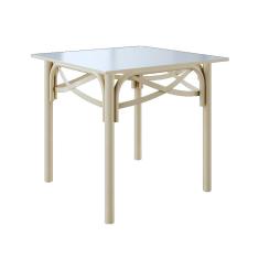Mesa Katrina Off White Quadrada Tampo De Madeira 90 Cm New Green - Branco