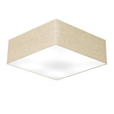 Plafon Quadrado Md-3052 Cúpula em Tecido 15/60x60cm Rustico Bege - Bivolt