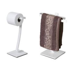Toalheiro De Bancada E Porta Papel Higiênico De Chão Branco - MetalCro