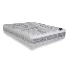 Colchão Viúva Molas Ensacadas Látex Pocket Super Luxo Double Face Euro Pillow 128x188cm Cinza Castor