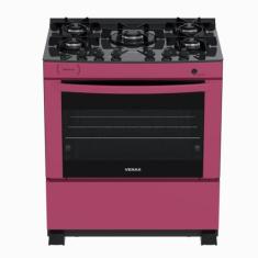 Fogao 5 Bocas Venax Delplus Vitreo Bl Pink Gas Glp, Bivolt
