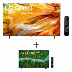 Smart TV 4K LG QNED Mini-LED 65 com Alexa - 65QNED90SPA & Smart TV LG LED 4K UHD 50 com Smart Magic - 50UP7750PSB