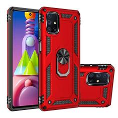 MOONCASE Capa para Galaxy M51, capa híbrida 2 em 1 PC + TPU com suporte capa protetora para Samsung Galaxy M51 de 6,5 polegadas – Vermelho
