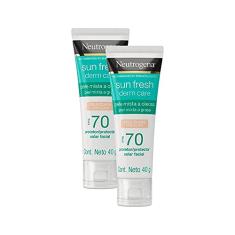Kit 2 Protetor Solar Neutrogena Sun Fresh Oily Skin Pele Clara Fps 70