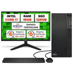 Computador Completo Intel Core i7 16GB SSD 128GB Monitor 17" 4 Núcleos Super Turbo Pc Hdmi Teclado e Mouse Strong Tech
