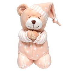 Brinquedo Pelúcia Infantil Ursinho Reza Bege 18056 - Buba