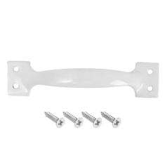 5/1 conjunto de maçanetas de porta em arco de metal de 4/6 polegadas com parafuso, armários de móveis, puxadores de gaveta, portão de ferro, puxadores de porta de galpão de celeiro, branco, 6 polegad