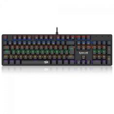 Teclado Mecânico Gamer Redragon Valheim Rainbow, Switch Brown, USB, ABNT2, Full-Size, Black