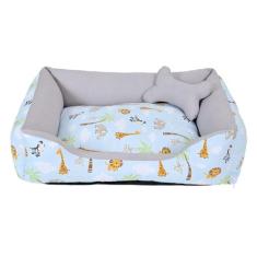 Cama para Cachorro ou Gato Tamanho Grande 70x55cm + Ossinho Safari Tur