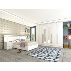 Guarda roupa casal 6 portas 8 gavetas sevilla c/ espelho tcil - TCIL M
