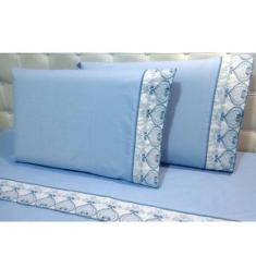 Jogo Lençol Queen Barrado Richilieu Percal 200 Fios 4 Peças Toque Maci