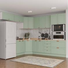 Cozinha Modulada 8 Peças com Tampo 4 Aéreos 3 Balcões e Torre Quente Arizona CabeCasa MadeiraMadeira Branco/Menta