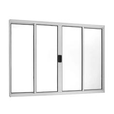 Janela 4 Folhas Sem Grade Linha modular alumínio branco. - Prover esqu