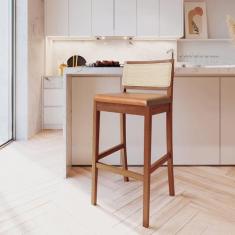 Banqueta com Encosto e Apoio para Pés Tiê CabeCasa MadeiraOriginals - 