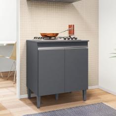 Balcão Para Cozinha 2 Portas United Cinza Fosco