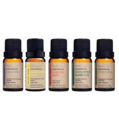 Kit Aromaterapia 5 Óleos Essenciais Via Aroma 100% Puro E Natural