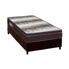 Cama Box Solteiro: Colchão Ortopédico Ortobom Wood Light + Base CRC Suede Brown(88x188)