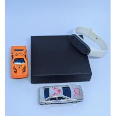 Kit Relógio Infantil Digital Led Bracelete Silicone Prova água + Carro
