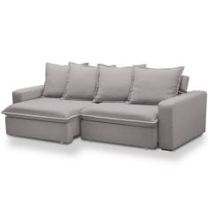 Sofá Retrátil Reclinável Para Sala De Estar Living 215cm Vêneto F04 Veludo Cinza - Lyam Decor