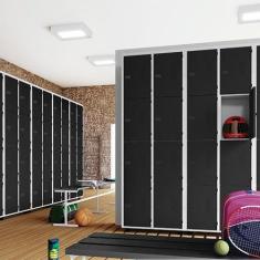 Armário Roupeiro Aço 4 Portas Academia Guarda Volume Ea701 Preto - ELI
