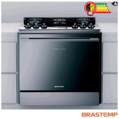 Fogão Brastemp 5 Bocas de Embutir Inox com Mesa de Vidro e Touch Timer