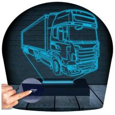Luminária Led 3D Caminhão Abajur 1 - 3D Fantasy, Azul